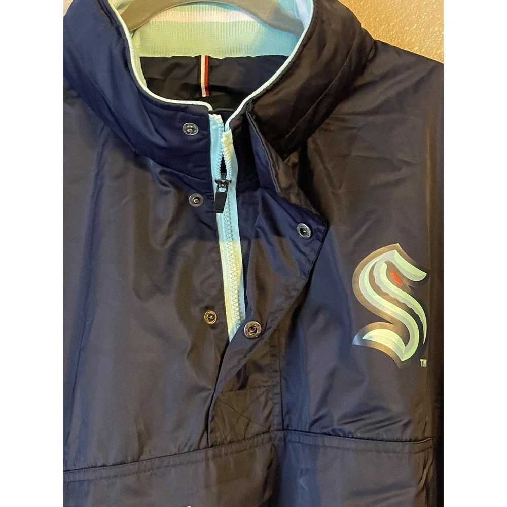 Men's 2XL NWT Seattle Kraken Tommy Hilfiger Anorak‎ Quarter-Zip Hoodie Jacket